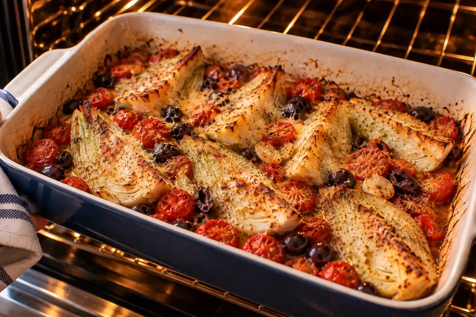 Step 7 of Baked Fennel with Tomatoes, Olives and Parmesan
