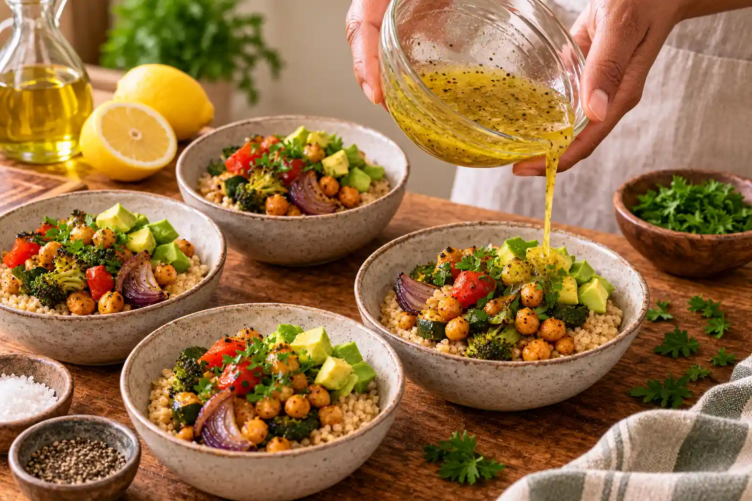 Step 7 of Roasted Vegetable and Chickpea Bowl