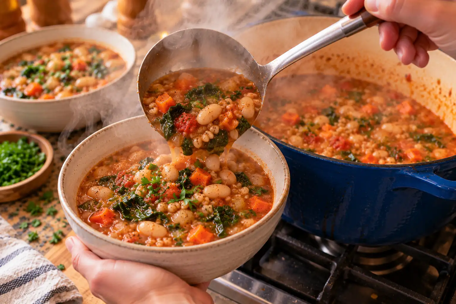 Step 8 of Barley and Vegetable Soup