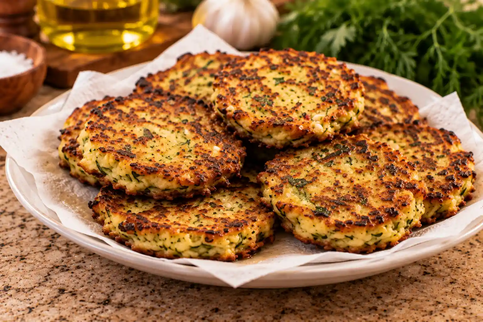 Step 8 of Zucchini Fritters with Garlic Yogurt