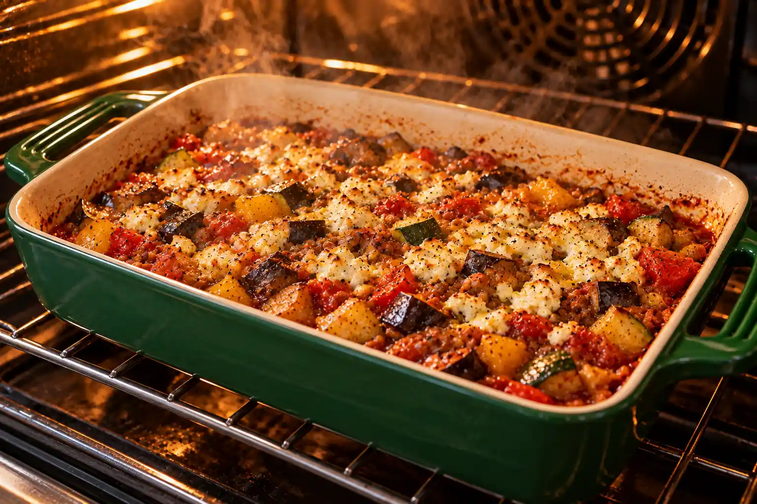 Step 8 of Mediterranean Vegetable and Lentil Bake