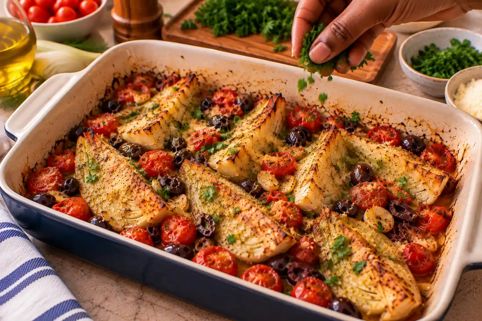 Step 8 of Baked Fennel with Tomatoes, Olives and Parmesan