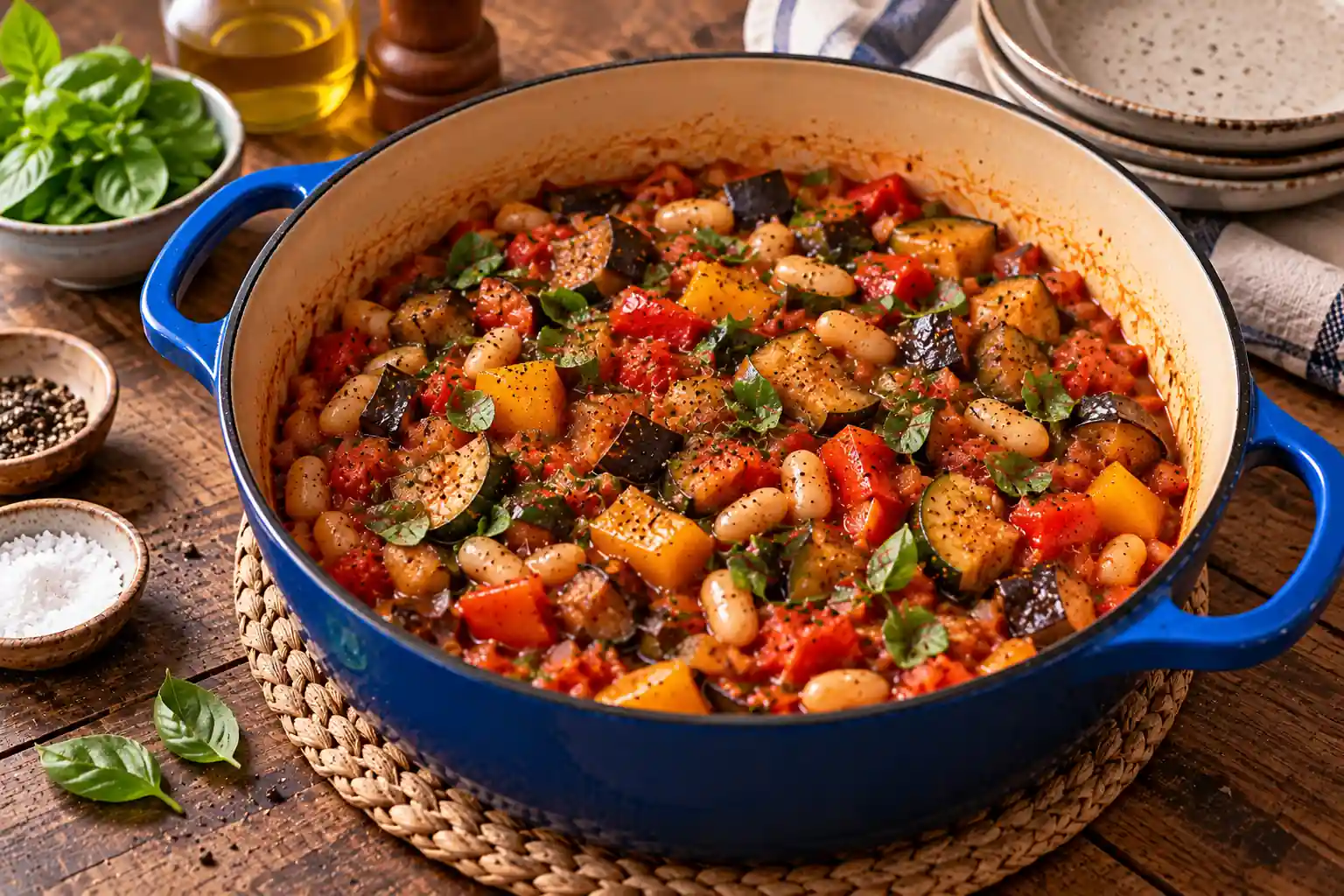 Step 8 of Mediterranean Ratatouille with White Beans