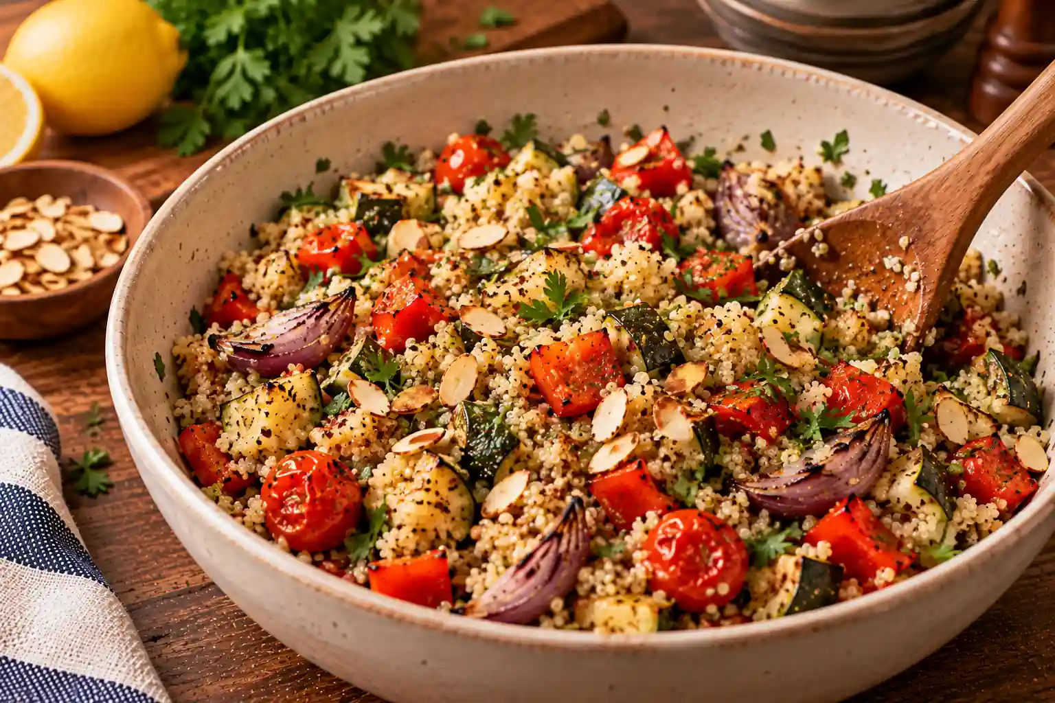 Step 8 of Lemon-Herb Quinoa with Roasted Vegetables