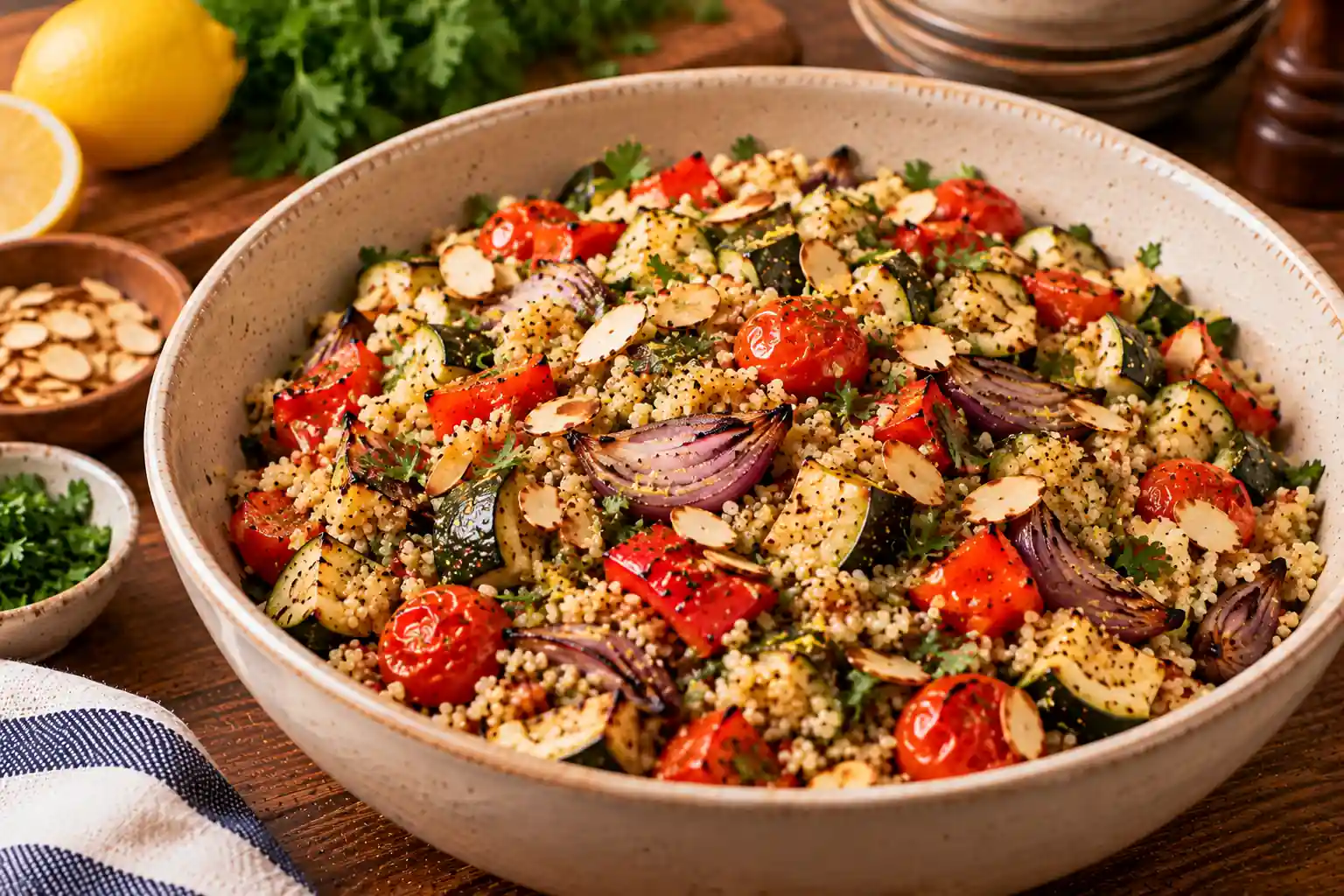 Step 9 of Lemon-Herb Quinoa with Roasted Vegetables